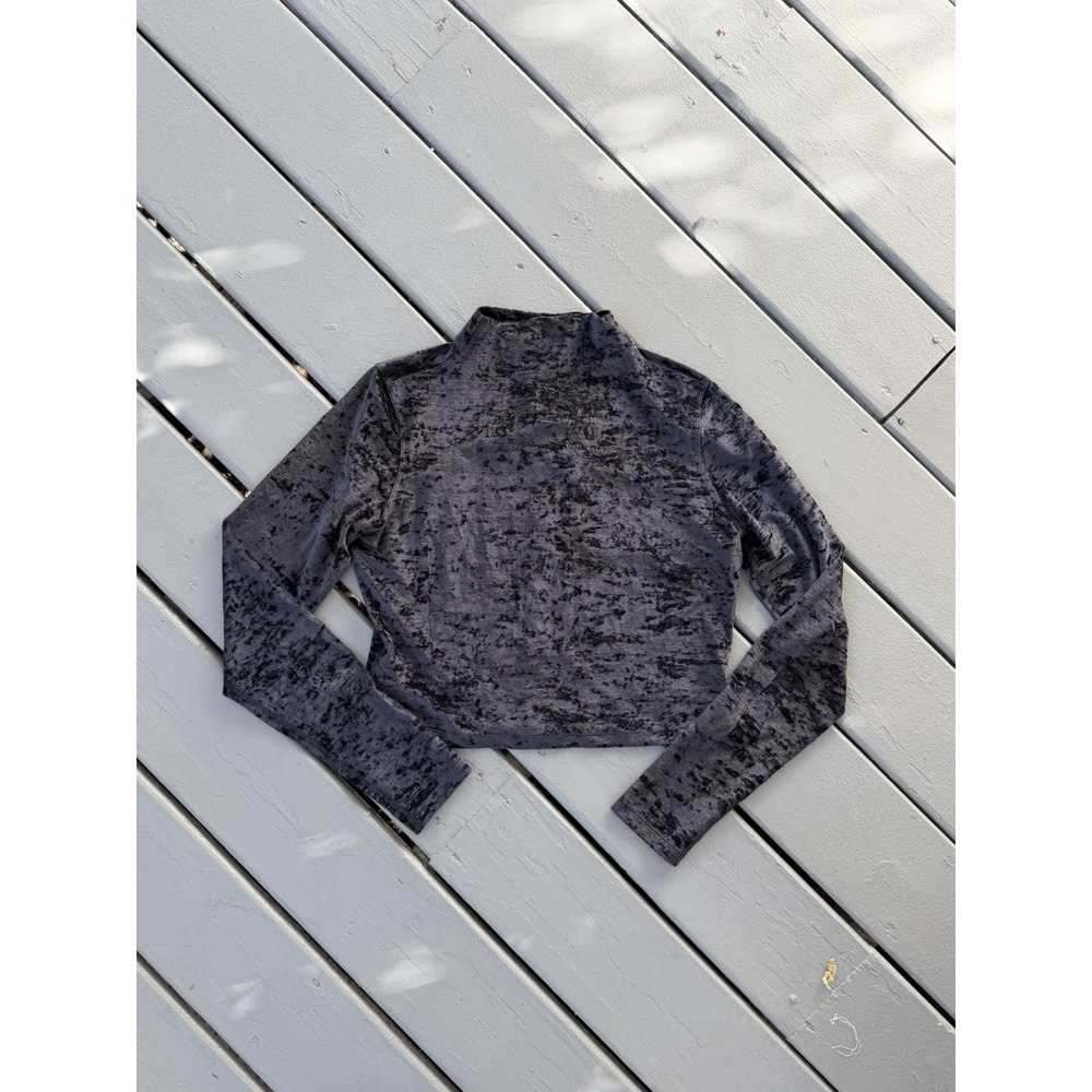 Lululemon All Aligned Crushed Velvet Whimsigoth Athleisure 12 Black Cropped Rare
